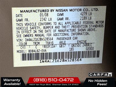 2008 Nissan Altima 2.5 S   - Photo 22 - Sherman Oaks, CA 91403-1701