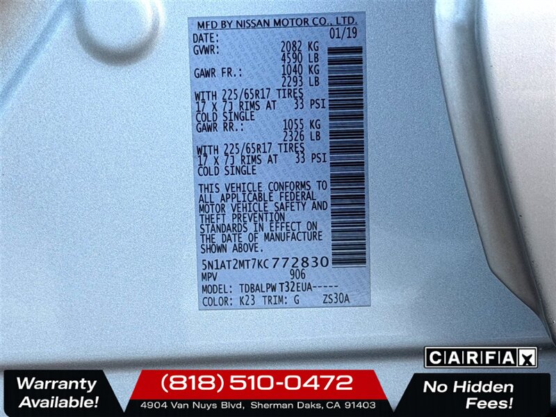 2019 Nissan Rogue S   - Photo 24 - Sherman Oaks, CA 91403-1701