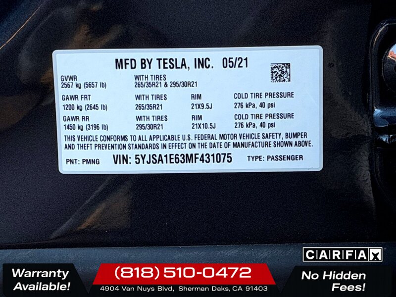 2021 Tesla Model S Plaid   - Photo 32 - Sherman Oaks, CA 91403-1701