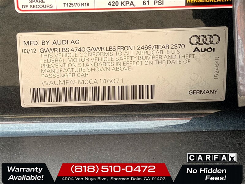 2012 Audi A3 2.0T Premium Plus quattro - Photo 27 - Sherman Oaks, CA 91403-1701