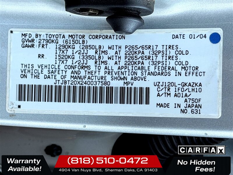 2004 Lexus GX 470 - Photo 33 - Sherman Oaks, CA 91403-1701
