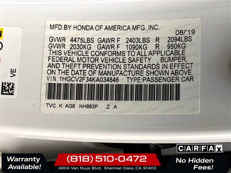 2019 Honda Accord Sport - Photo 30 - Sherman Oaks, CA 91403-1701