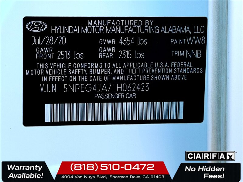 2020 Hyundai SONATA SE - Photo 30 - Sherman Oaks, CA 91403-1701