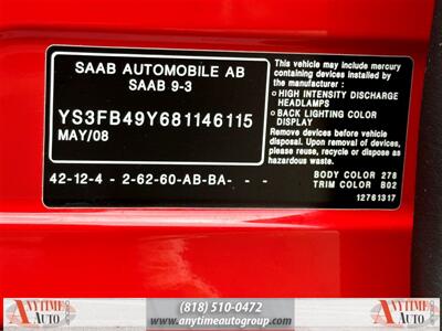 2008 Saab 9-3 2.0T   - Photo 26 - Sherman Oaks, CA 91403-1701