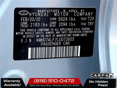 2020 Hyundai ELANTRA SE - Photo 25 - Sherman Oaks, CA 91403-1701