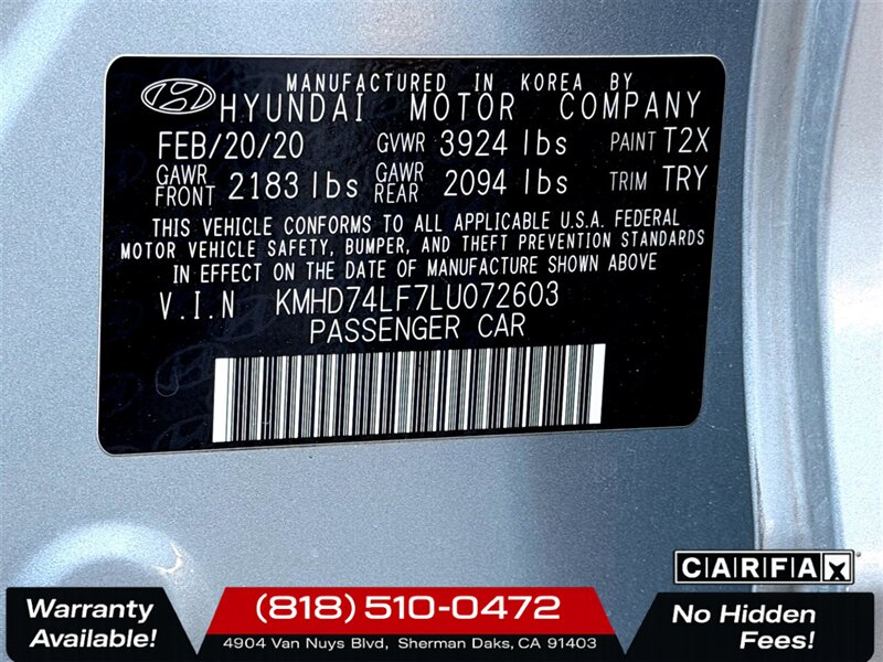 2020 Hyundai ELANTRA SE - Photo 25 - Sherman Oaks, CA 91403-1701