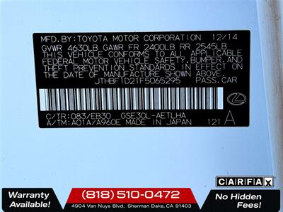 2015 Lexus IS 250 F-SPORT - Photo 28 - Sherman Oaks, CA 91403-1701