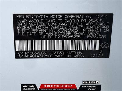 2015 Lexus IS 250  F-SPORT - Photo 12 - Sherman Oaks, CA 91403-1701