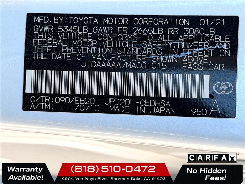 2021 Toyota Mirai Limited   - Photo 29 - Sherman Oaks, CA 91403-1701