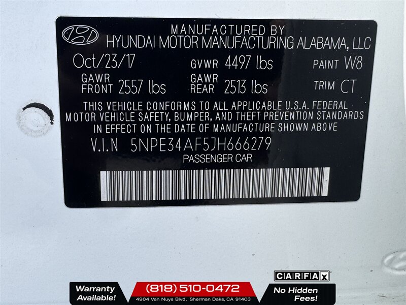 2018 Hyundai SONATA SEL   - Photo 15 - Sherman Oaks, CA 91403-1701