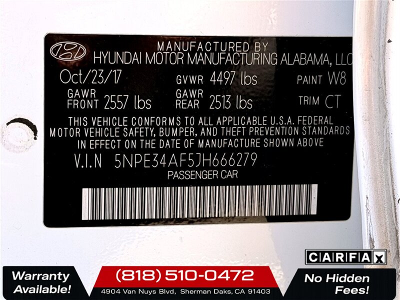 2018 Hyundai SONATA SEL   - Photo 28 - Sherman Oaks, CA 91403-1701