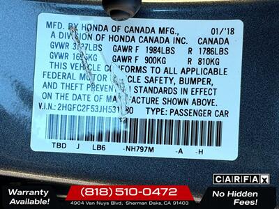 2018 Honda Civic LX - Photo 24 - Sherman Oaks, CA 91403-1701
