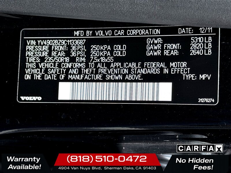 2012 Volvo XC70 T6   - Photo 28 - Sherman Oaks, CA 91403-1701