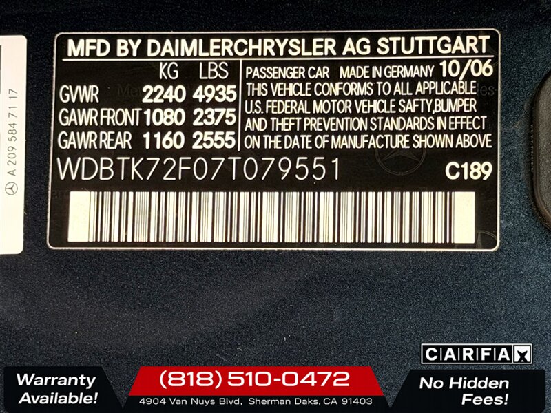 2007 Mercedes-Benz CLK CLK 550   - Photo 29 - Sherman Oaks, CA 91403-1701