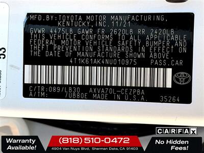 2022 Toyota Camry XSE - Photo 33 - Sherman Oaks, CA 91403-1701