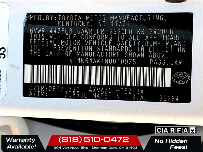 2022 Toyota Camry XSE - Photo 33 - Sherman Oaks, CA 91403-1701