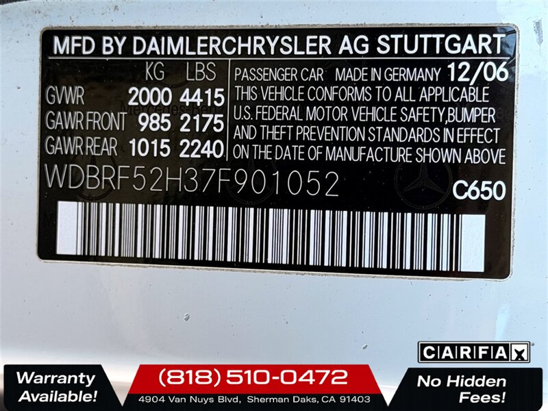 2007 Mercedes-Benz C 230 Sport   - Photo 25 - Sherman Oaks, CA 91403-1701