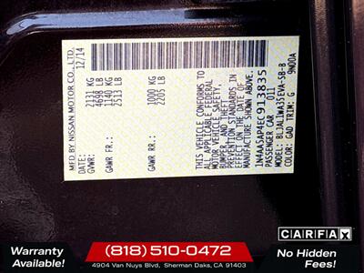 2014 Nissan Maxima 3.5 SV   - Photo 27 - Sherman Oaks, CA 91403-1701
