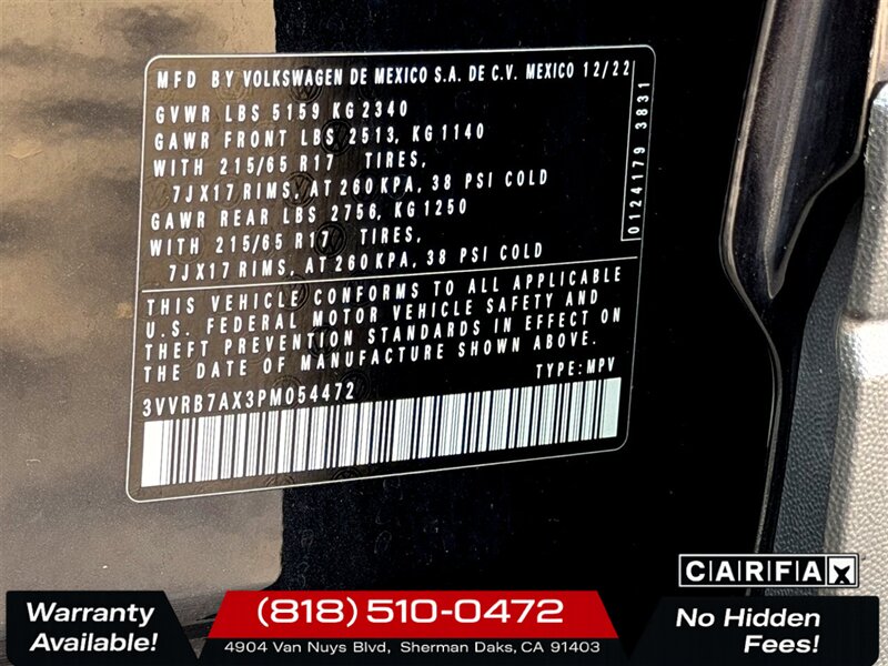 2023 Volkswagen Tiguan S   - Photo 30 - Sherman Oaks, CA 91403-1701