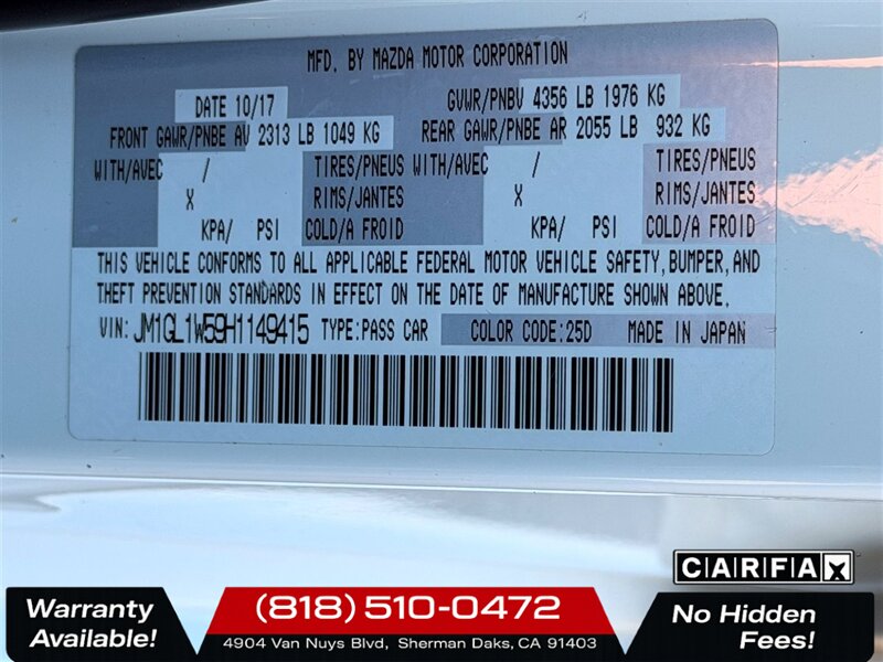 2017 Mazda Mazda6 Grand Touring   - Photo 34 - Sherman Oaks, CA 91403-1701