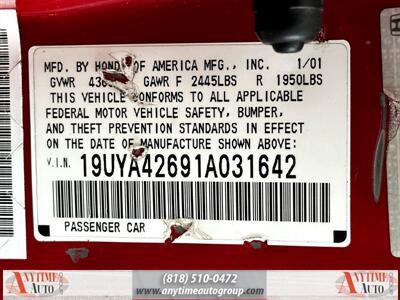 2001 Acura CL Type S   - Photo 29 - Sherman Oaks, CA 91403-1701