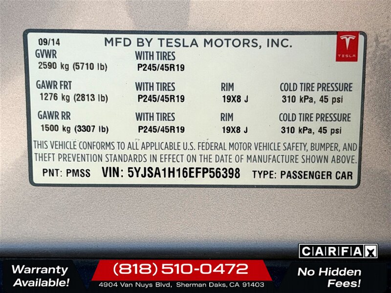 2014 Tesla Model S Base 85 - Photo 31 - Sherman Oaks, CA 91403-1701