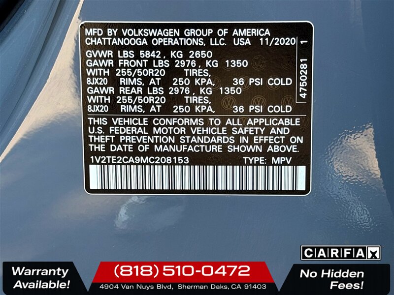 2021 Volkswagen Atlas Cross Sport V6 SEL Premium 4Motion - Photo 33 - Sherman Oaks, CA 91403-1701