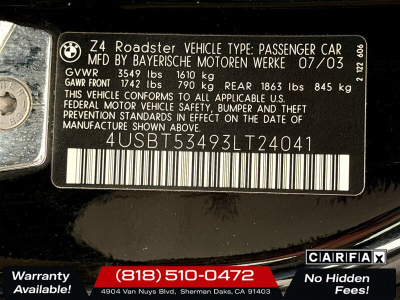 2003 BMW Z4 3.0i - Photo 30 - Sherman Oaks, CA 91403-1701