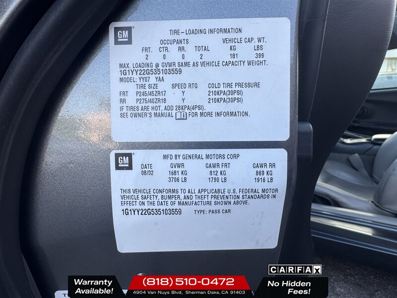 2003 Chevrolet Corvette   - Photo 11 - Sherman Oaks, CA 91403-1701