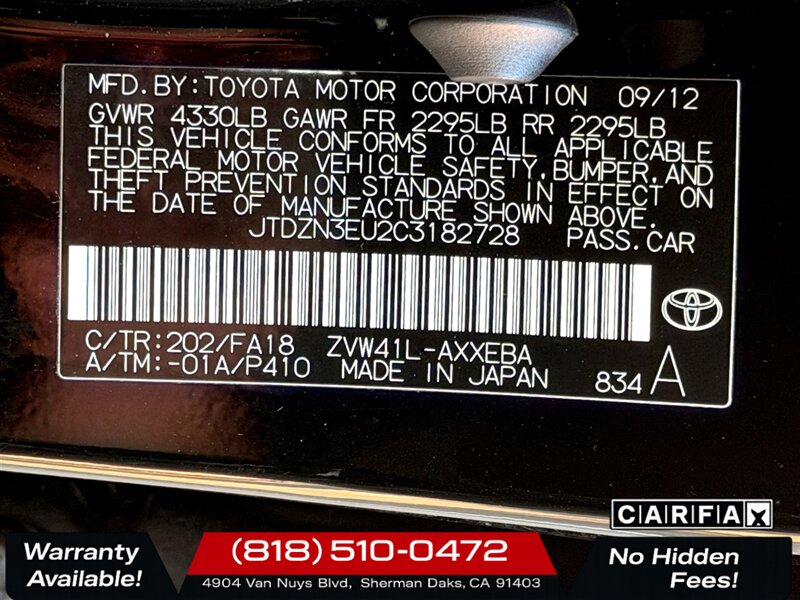 2012 Toyota Prius v Three   - Photo 22 - Sherman Oaks, CA 91403-1701