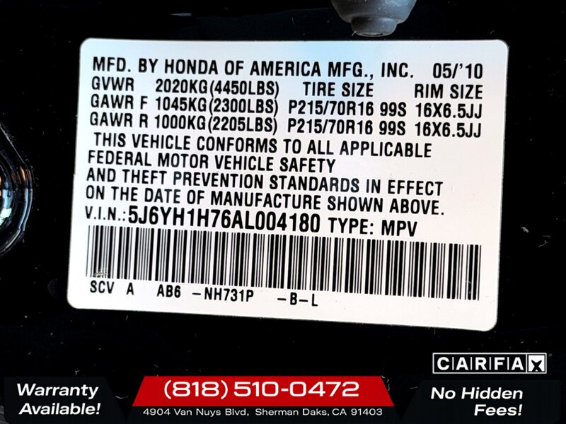2010 Honda Element EX w/Navi   - Photo 27 - Sherman Oaks, CA 91403-1701