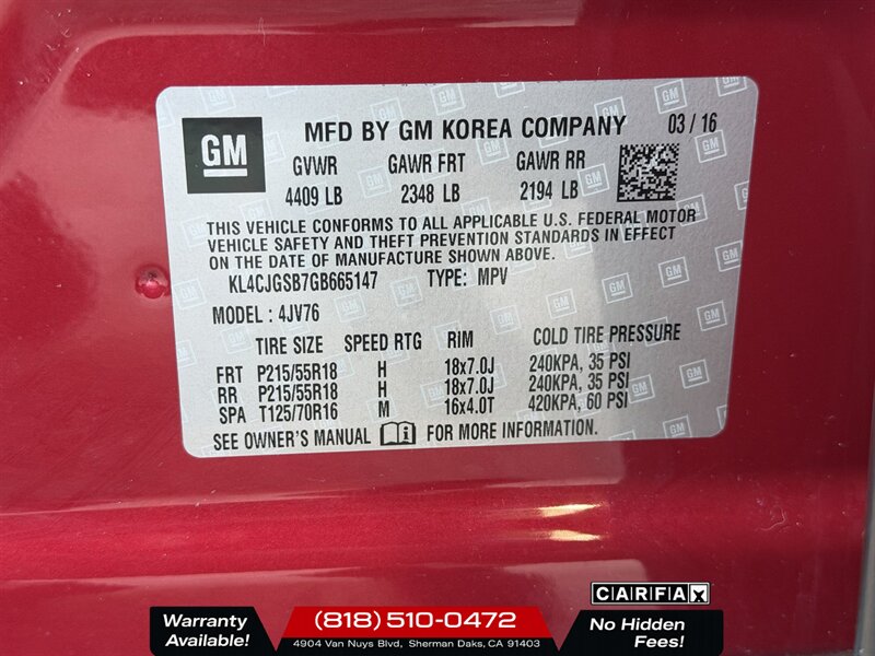 2016 Buick Encore Leather   - Photo 17 - Sherman Oaks, CA 91403-1701
