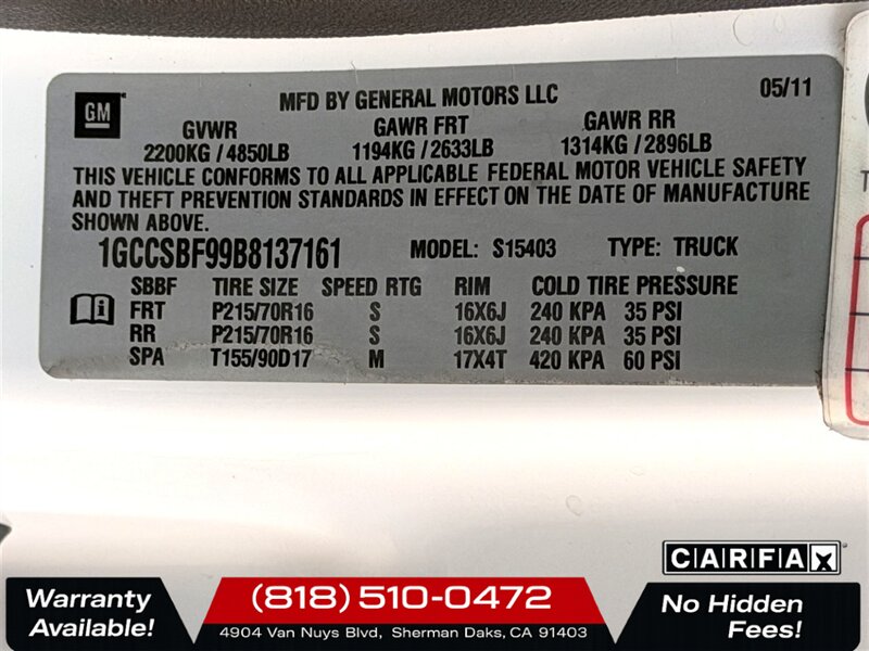 2011 Chevrolet Colorado Work Truck - Photo 17 - Sherman Oaks, CA 91403-1701
