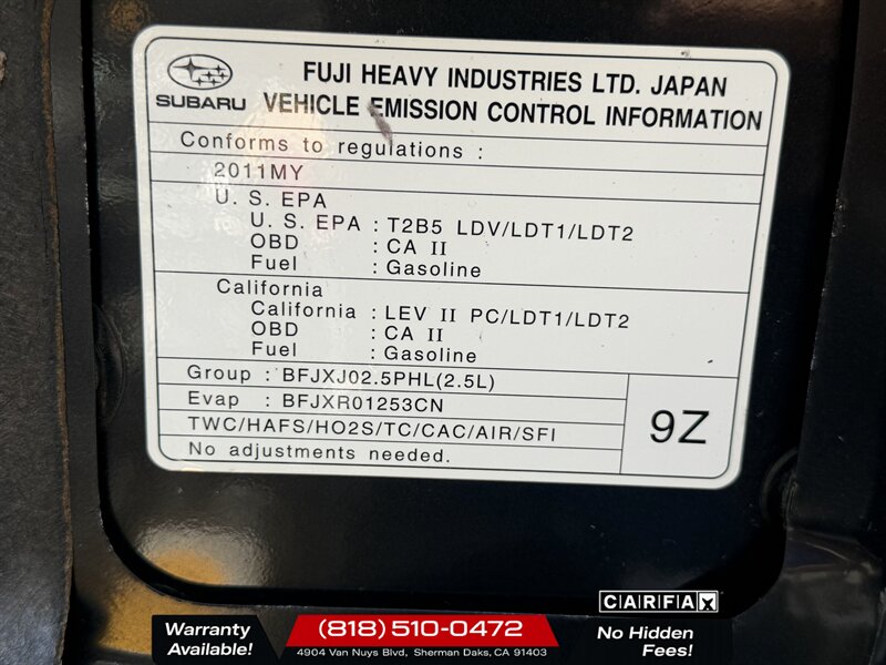 2011 Subaru Impreza WRX Limited - Photo 13 - Sherman Oaks, CA 91403-1701