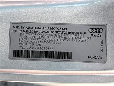 2004 Audi TT 1.8T Roadster FrontTrak   - Photo 29 - Sherman Oaks, CA 91403-1701