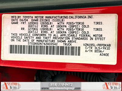 2004 Toyota Tacoma PreRunner V6 4dr Double Cab   - Photo 28 - Sherman Oaks, CA 91403-1701