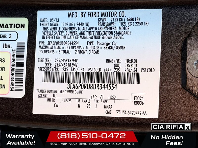 2013 Ford Fusion Hybrid Titanium - Photo 26 - Sherman Oaks, CA 91403-1701