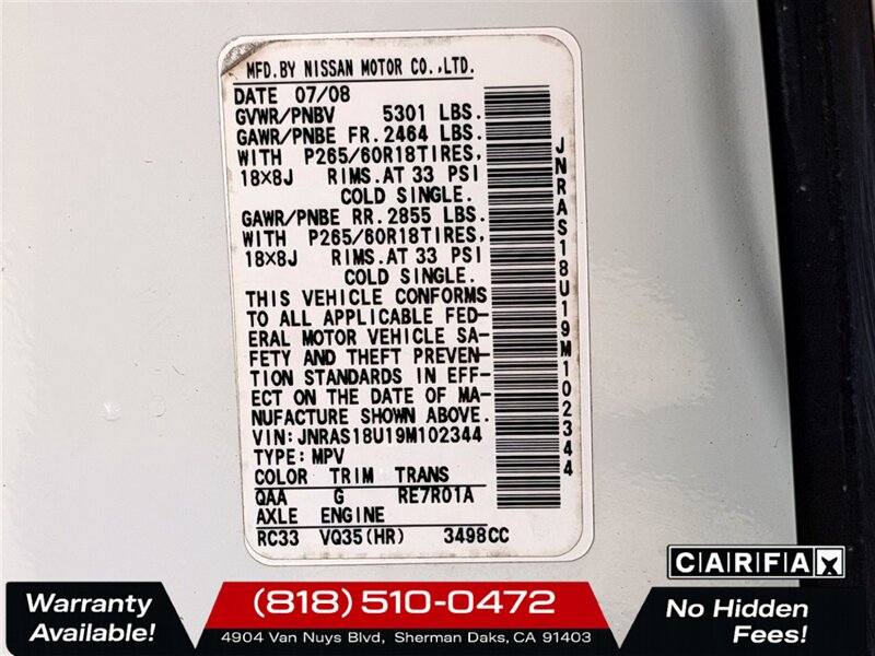 2009 INFINITI FX35 - Photo 29 - Sherman Oaks, CA 91403-1701