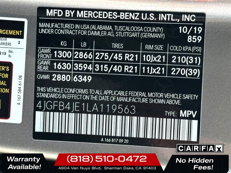 2020 Mercedes-Benz GLE 350   - Photo 36 - Sherman Oaks, CA 91403-1701