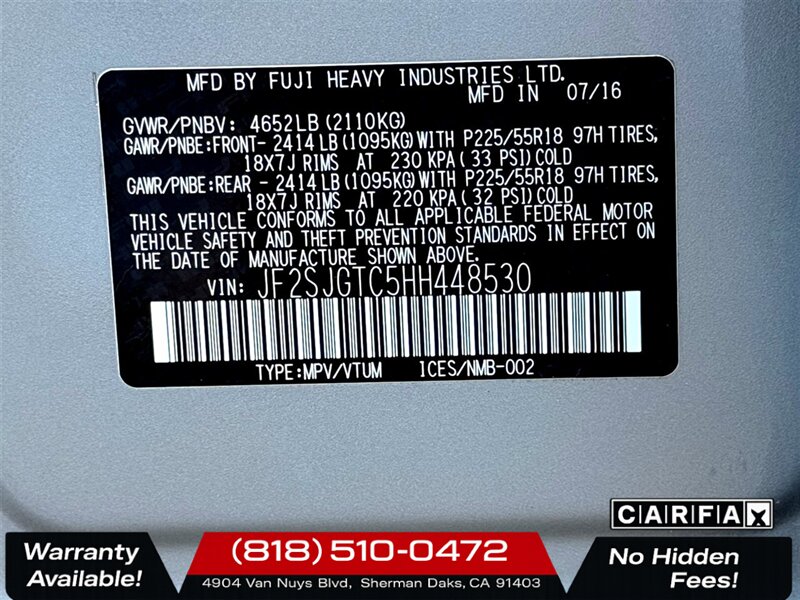 2017 Subaru Forester 2.0XT Touring   - Photo 35 - Sherman Oaks, CA 91403-1701