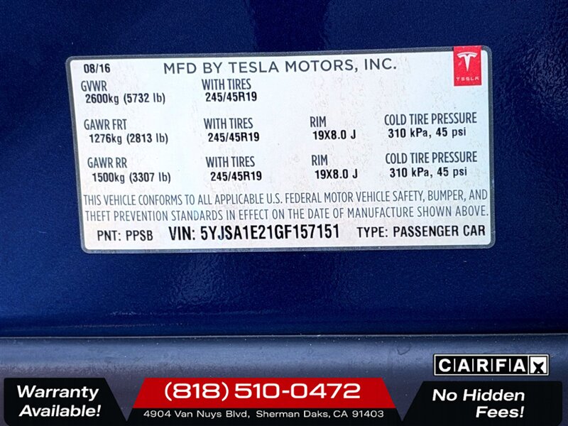 2016 Tesla Model S 75D   - Photo 28 - Sherman Oaks, CA 91403-1701