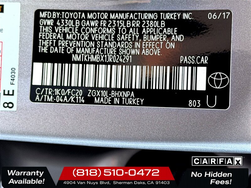 2018 Toyota C-HR XLE   - Photo 26 - Sherman Oaks, CA 91403-1701