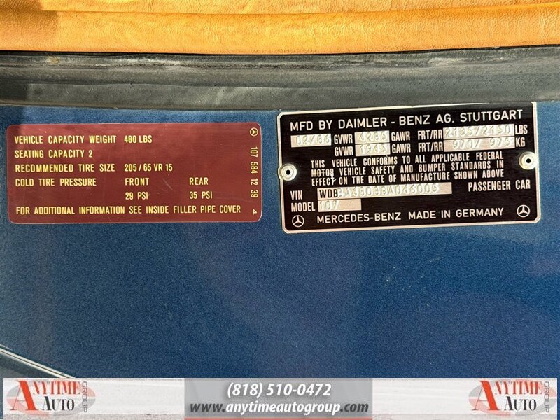 1986 Mercedes-Benz 560 SL   - Photo 45 - Sherman Oaks, CA 91403-1701