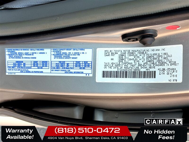 2004 Toyota Sienna XLE 7 Passenger Wheelchair Van - Photo 25 - Sherman Oaks, CA 91403-1701