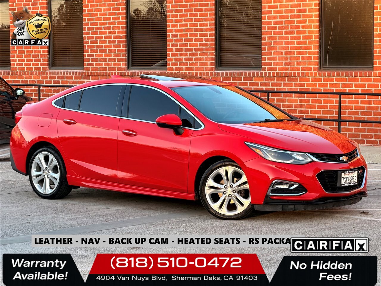 2016 Chevrolet Cruze Premier   - Photo 1 - Sherman Oaks, CA 91403-1701