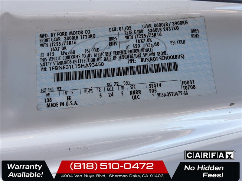 2005 Ford E-350 SD XLT - Photo 22 - Sherman Oaks, CA 91403-1701