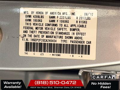 2012 Honda Accord LX   - Photo 25 - Sherman Oaks, CA 91403-1701