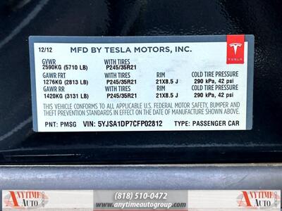 2012 Tesla Model S Performance   - Photo 27 - Sherman Oaks, CA 91403-1701