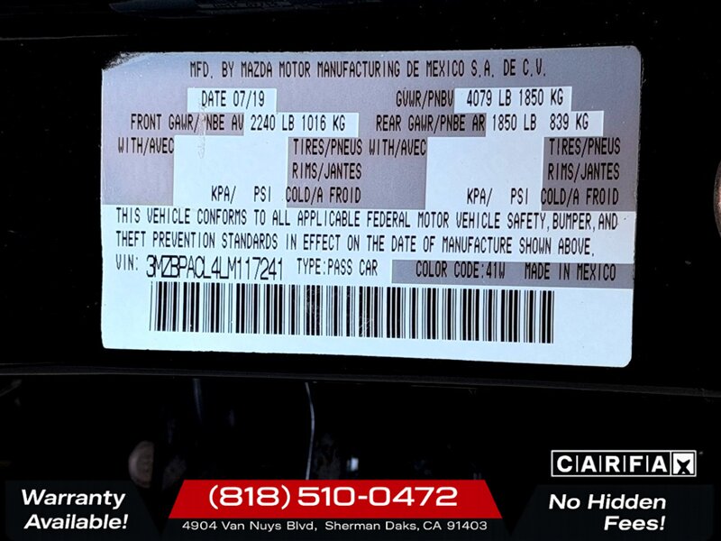 2020 Mazda Mazda3 Sedan Select   - Photo 28 - Sherman Oaks, CA 91403-1701