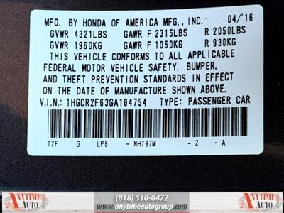 2016 Honda Accord Sport w/Honda Sensing   - Photo 29 - Sherman Oaks, CA 91403-1701